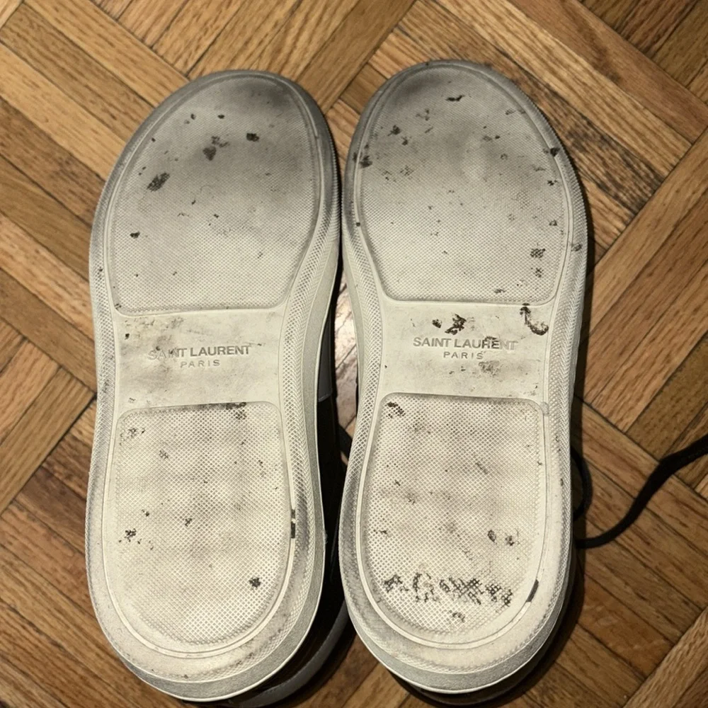 Saint Laurent Black and Gray High-Top Sneakers - Picture 11 of 14